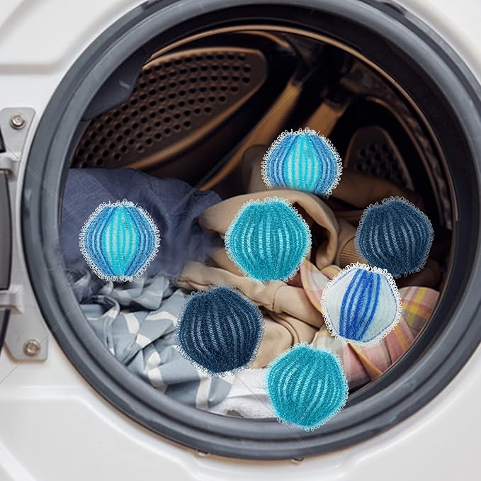 Dryer Balls Laundry Reusable, Softens Laundry Naturally Reduces Drying Time & Static Non-Toxic Washing Balls Reusable Dryer Balls for Laundry Bedding Clothes 6/9/12PCS