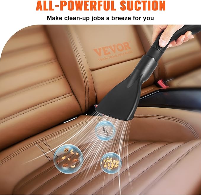 VEVOR 2.6 Gallon 2.5 Peak HP Wet and Dry Shop Vac， Portable Shop Vacuum and Blower 3-in-1 with Filter, Hose and Attachments for Home and Car Cleaning Black/Yellow