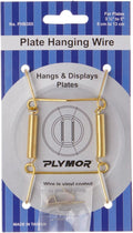 Plymor Shiny Gold Finish Wall Mountable Plate Hanger, 3.125" H x 1.75" W x 0.5" D (for Plates 3.5" - 5")