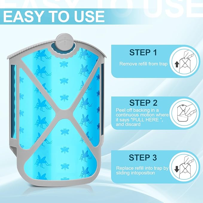 Insect Trap Refill Kit & 4 Cartridges, Compatible with ZEVOM364A and Max, Replacement 100% Fit(4Pcs)