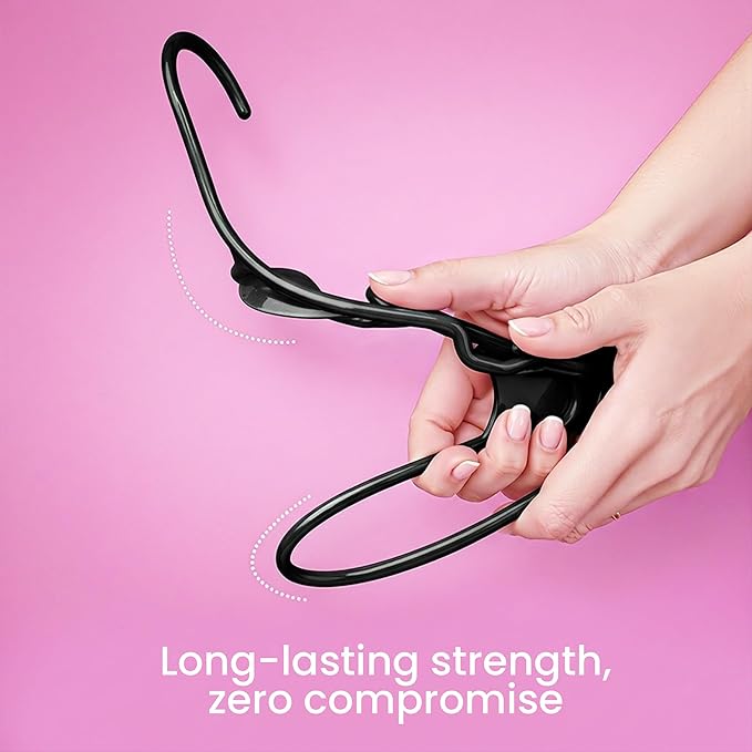 Utopia Home Plastic Hangers 100 Pack - Perfect Space Saving Clothes Hanger - Durable and Strong - Perfect Closet Organizers with Shoulder Grooves (Black)