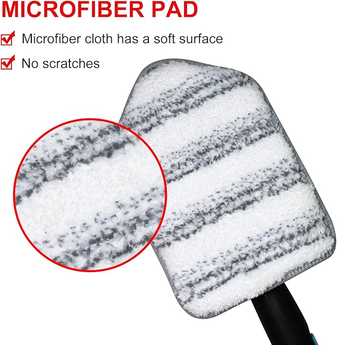 MOSEN Replacement Head Scrubber Pad for Tub Tile Scrubber Brush - Include 2 Scouring Pad and 2 Microfiber Pad
