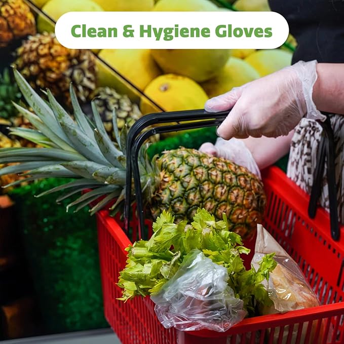 GUSTO Disposable Vinyl Gloves – Clear, Latex-Free, Powder-Free, BPA-Free – Safe for Food Handling, Cooking & Cleaning