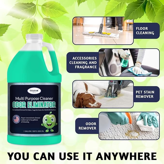 Multi Purpose Cleaner Pet Odor eliminator - pH Neutral - Strong Odor Floor Cleaner - Pet Odor Eliminator for Home - Best Scent Remover for Cat and Dog Pee All Purpose Cleaner 1 gallon (Sky Breeze)