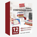MEIQIHOME Vacuum Storage Bags, Space Saver Sealer Bags for Clothing, Pillows, Comforters, Blankets, Bedding, Travel, 12 Roll Bags, PA+PE Material