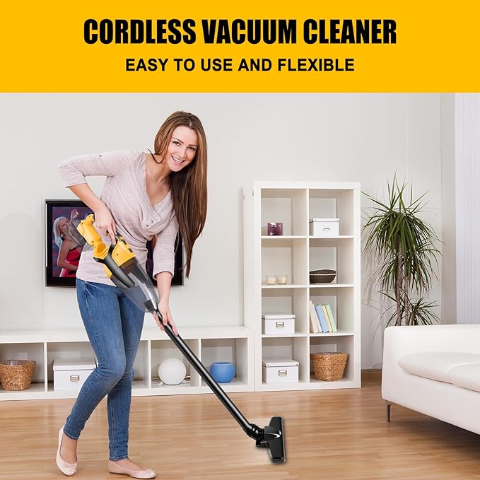 Cordless Vacuum Cleaner Compatible with DEWALT 20V Battery (Battery NOT Included), Handheld Vacuum for Home, Boat, Workshop, Car, Pet Hair, Furniture-Tool Only