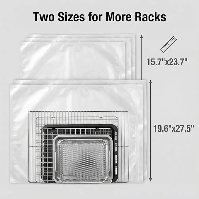6-Pack Oven Rack Cleaning Bags (4 Large + 2 XL) with Gloves, Reusable Heavy-Duty Leak-Resistant Soak Bags for Deep Cleaning Oven Racks & Grill Grates, No Cleaner Included