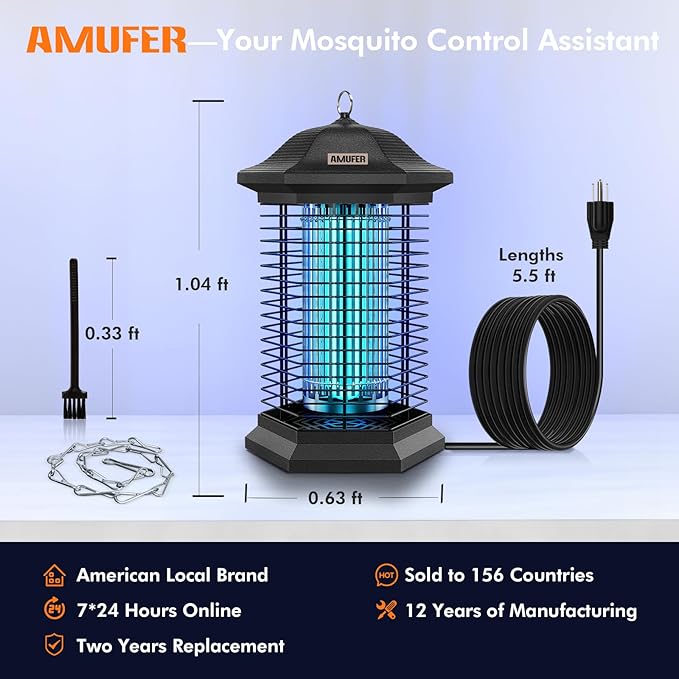 Bug Zapper Outdoor Indoor, 18W Power & 4400V Instant Grid Mosquito Repellent, Insect Control Efficiency Increased 100% Fly Trap for Patio, Backyard, Home