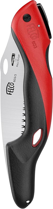 FELCO 603 Folding Pruning Saw – Curved Pull-Stroke Saw for Tree Trimming & Elevated Cut | Tree Branch Cutter | Folding Handsaw with Chrome-Plated 8" Blade, Non-Slip Handle, Blade Lock, Swiss Precision