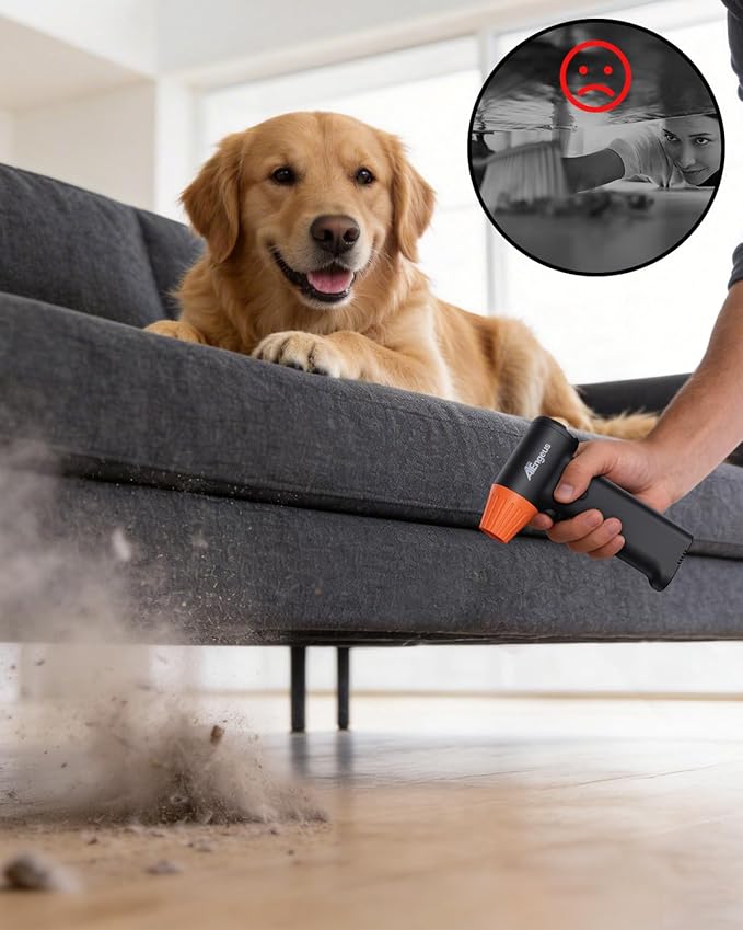ATEngeus HF600-Pro Compressed Air Duster, 130000RPM Super Power Cordless Electric Air Duster, Rechargeable Handheld Air Blower for PC, Keyboard, Devices, Car, House Cleaning, Car Snow Blower, 3 Gear