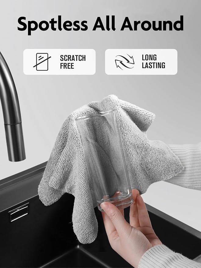 Fantasticlean Microfiber Cleaning Cloth Roll -90 Pack, Tear Away Microfiber Towels, 12" x 12", Reusable, Washable, Lint Free, Ultra Absorbent Dishcloth for All-Around Cleaning Supplies (Grey)