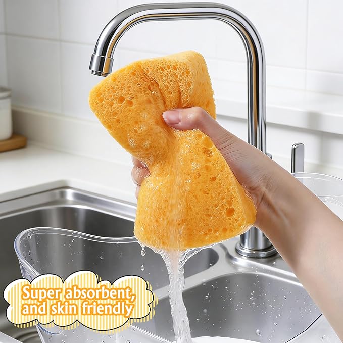 Large Sponge Non-Scratch, Car Wash Sponge, Super Absorbent Heavy Duty Large Sponges for Cleaning Home/Kitchen/Boat Bail & Car Washing (5.71x3.54x1.38 Inch)