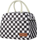 douyadady Lunch Bag Women/Men Lunch Box Women/Men (Black+White Checkerboard)