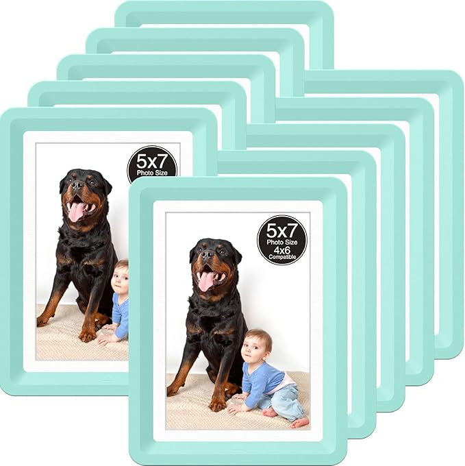 5x7 Picture Frame, Clear Acrylic Photo Frame with White Mat for 4x6 Photos, One-Piece Shatterproof Tool-Free Design, UV-Resistant Waterproof Tabletop Frame for Home Office Decor with 10-Year Warranty