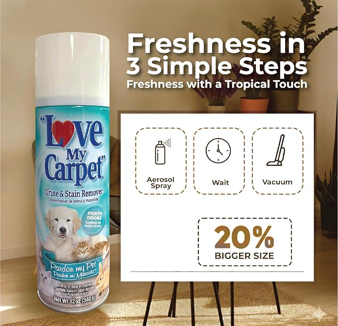 Love My Carpet Pet Special Heavy Foam,Carpet Cleaner,Urine,Pet Stain And Odor Remover,Carpet Cleaner Solution,6 Pack Of 12oz