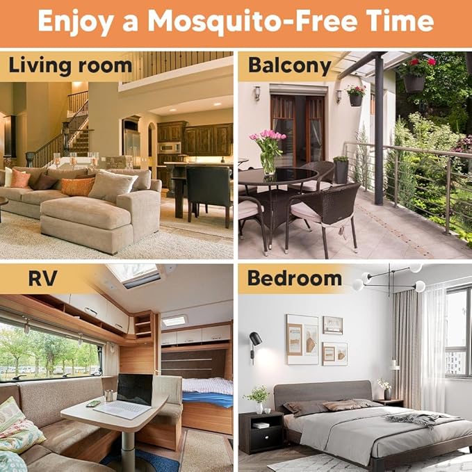 Mosquito Repellent Outdoor Patio, Natural Mosquito Repellents, Mosquito Barrier, Mosquito Repellent Indoors, Protects 120 Sq Ft, Safe for Use Around Kids, Pets - 8P