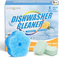 6-Pack Dishwasher Detergent and Deodorizer Tablets with Kitchen Sponge, Deep Clean Formula, Dishwasher Safe, Removes Scale, Odors, and Hard Water Residue (Lemon Scent)