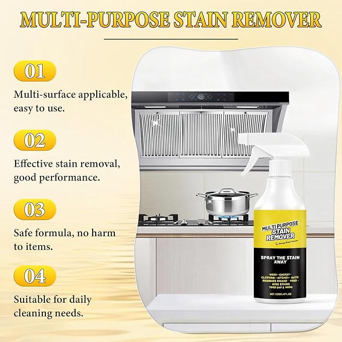 Power Spray，Multi-Purpose Stain Remover, A Powerful Cleaner，Quick Cleaning for Kitchens, Floors, Toilets, and Cars (120ml)