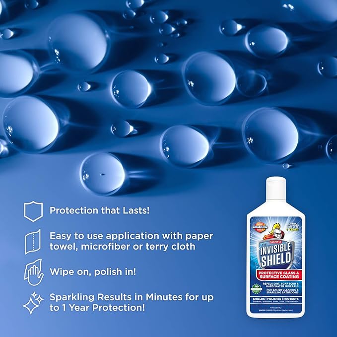 Invisible Shield- Glass Coating & Restorer Pack (10 oz) Cleaner & Glass Treatment for Showers & more