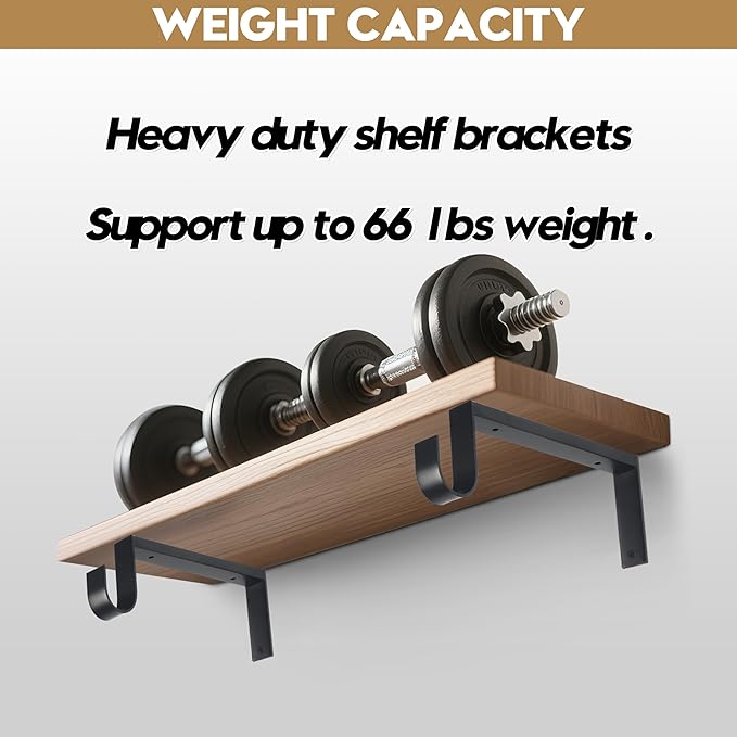 AddGrace Heavy Duty Closet Rod and Shelf Brackets 12 Inch Wall Mounted Closet Rod Bracket with Pole Holder Shelving Support with Screws for Laundry (2 Pack)