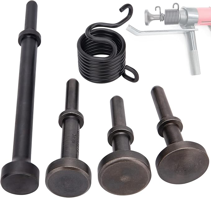 Smoothing Air Hammer Bits Set, 5Pcs Smoothing Air Hammer Tool Kit Air Hammer Atachments Air Chisel Bits, Extended Length Pneumatic Hammer Bit with Spring, Power Hammer Drills Tools & Home Improvement
