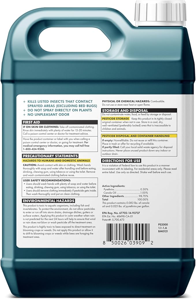 Sunday Bug Doom - Home Insect Spray - Outdoor Insect Repellent - Botanically Derived Formula - 1 Gallon Bottle & Wand Sprayer