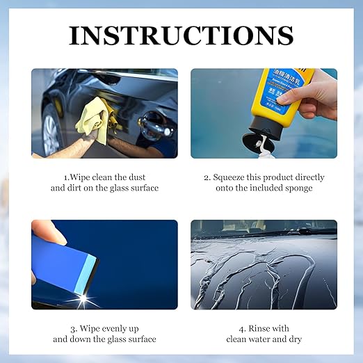 Oil Film Cleaning Emulsion,Oil Film Emulsion Glass Cleaner, Car Glass Oil Film Cleaner, Quick Effect Coating Agen,Glass Oil Film Remover, Auto Glass Oil Film Cleaning Milk