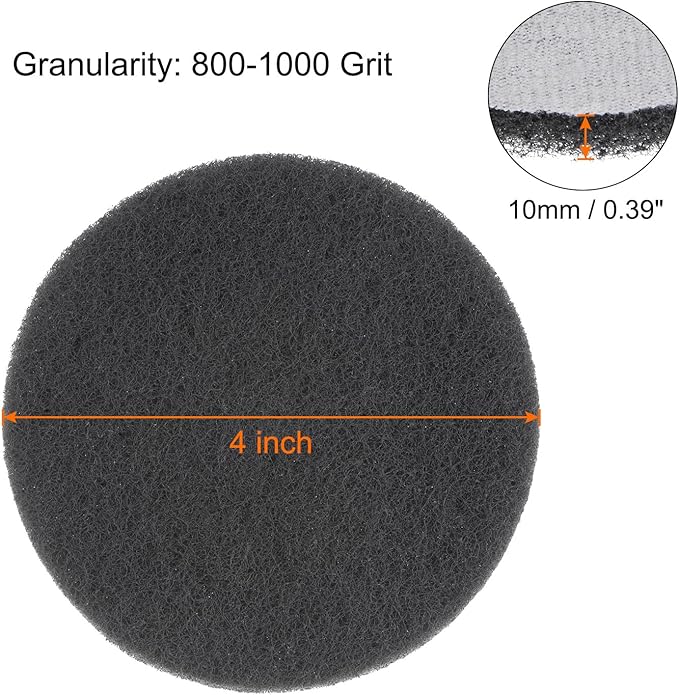 HARFINGTON 15pcs Drill Power Brush 4 Inch Tile Scrubber Scouring Pads 800-1000 Grit for Bathroom Kitchen Household Cleaning