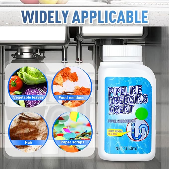 Pipeline Dredging Agent, 2025 New Powerful Powerful Pipe Dredging Agent for Bathroom Kitchen Sink And Drain Cleaner (2PCS)