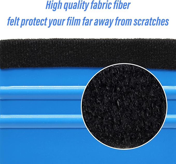 4Pcs Plastic Felt Edge Squeegee Tool Vinyl Squeegee 4 Inch for Window Tint, Wallpaper, Decal Sticker, 2 Blue & 2 Red