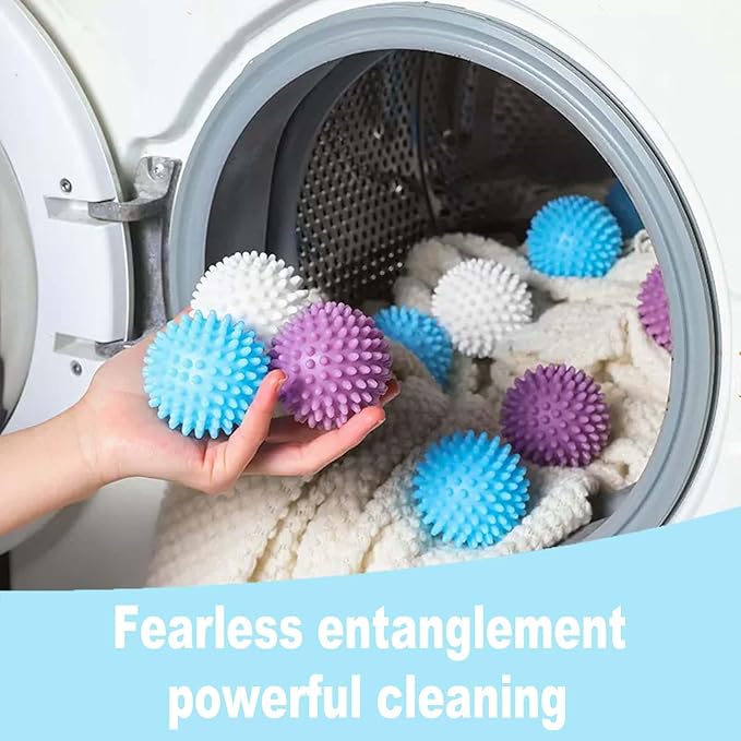Dryer Balls for Laundry, Spiky Reusable Laundry Balls, 8 Pack, 2.2 Inch, Blue White Purple Pink, Wrinkle Reducing (Colour Mixing)