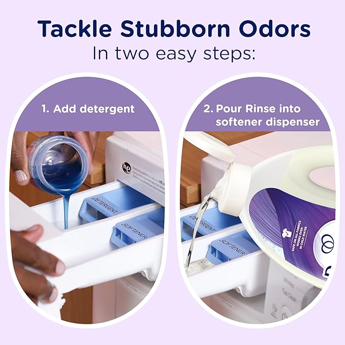 Downy Rinse Laundry Odor Remover, Fresh Lavender Scent, 62 FL OZ, Fabric Softener and Laundry Odor Removal Rinse