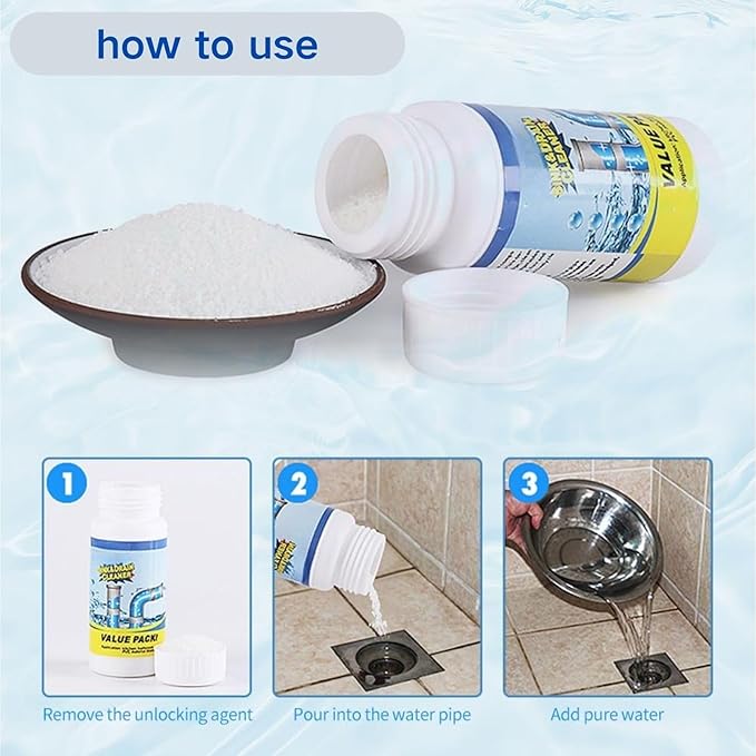 2 Pcs Sink and Drain Cleaner, Powerful Pipe Dredge Sink Cleaner Powder, Fast Foaming Drain Cleaner Pipeline Dredging Agent for Kitchen Toilet Pipeline Quick Cleaning (2) (2)