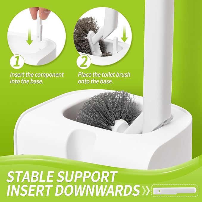 Toilet Brush and Plunger Set Hidden, S-Shaped Toilet Brush Plunger Combo, Perfect for Homes, Apartments & Bathrooms