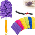 7pcs Reusable Duster,360° Electrostatic Duster Refills,Washable Heavy Duty Dusters,High-Density Microfiber,Suitable for Cleaning Bedrooms, Offices, Cars(1Handle+1Bathroom Brush+7Replacement Brushes)