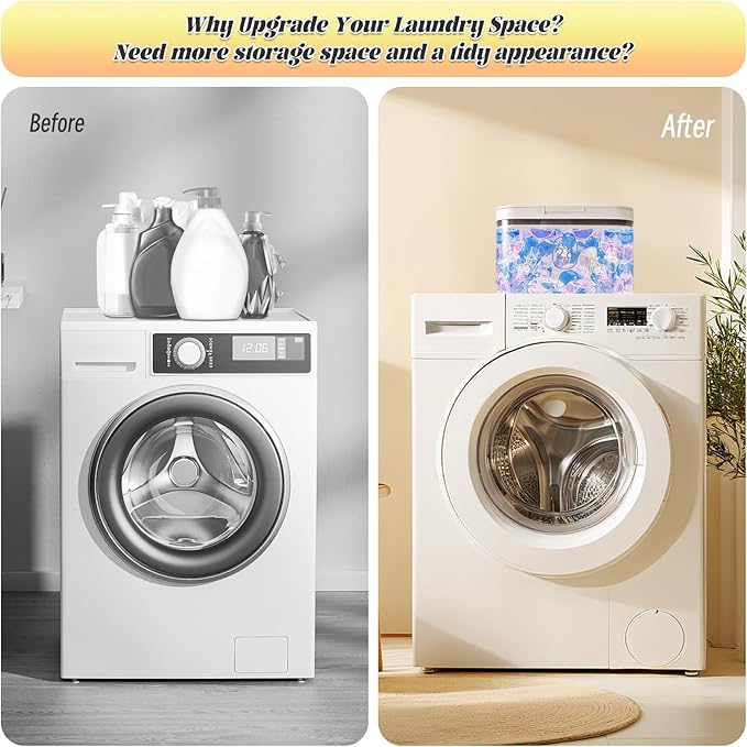Laundry Pod Holder with Lid - Sealed Automatic Pop-Up Dispenser, 94oz/115 Pod Capacity, ABS/PP Durable Container for Laundry Room Organization, Multi-Purpose for Detergent Powder/Dryer Sheets