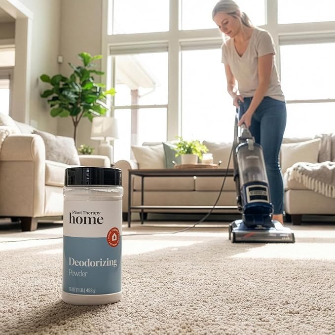 Plant Therapy Home Deodorizing Powder 16 oz, Odor Eliminator, Carpet Deodorizer, Multi-Use for Deep-Cleaning & Everyday Household Freshness, Powered by Pure Essential Oils