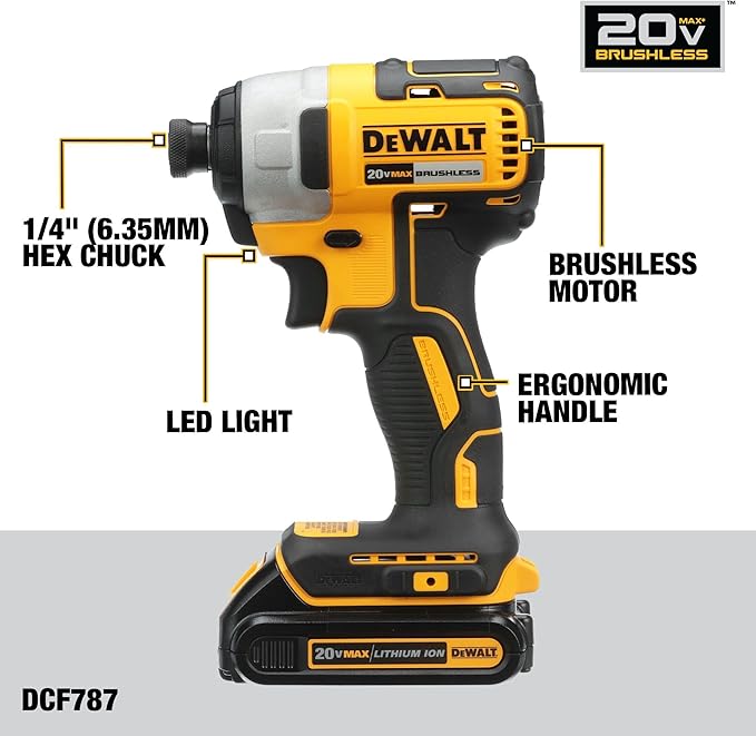 DEWALT 20V MAX Cordless Drill and Impact Driver, Power Drill Brushless 2-Tool Power Tool Combo Kit, Includes 2 Batteries, Charger and Bag (DCK277D2)