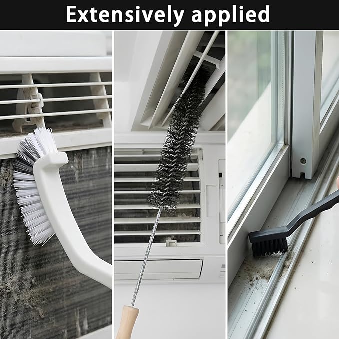 8 Pcs Washing Machine Cleaning Brush,Dryer Vent Cleaner Kit, Long Handle Crevice Brush Kit for Bathroom, Kitchen, Tile, Grout, Sink, Shower, and Vent Maintenance