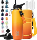 DYSANKY 40 oz Insulated Water Bottle | Thickened Stainless Steel Vacuum Metal | Portable Sports Water Jug for Gym and Hiking with Straw, Carrier Bag, Handle Strap | BPA-Free 40 oz