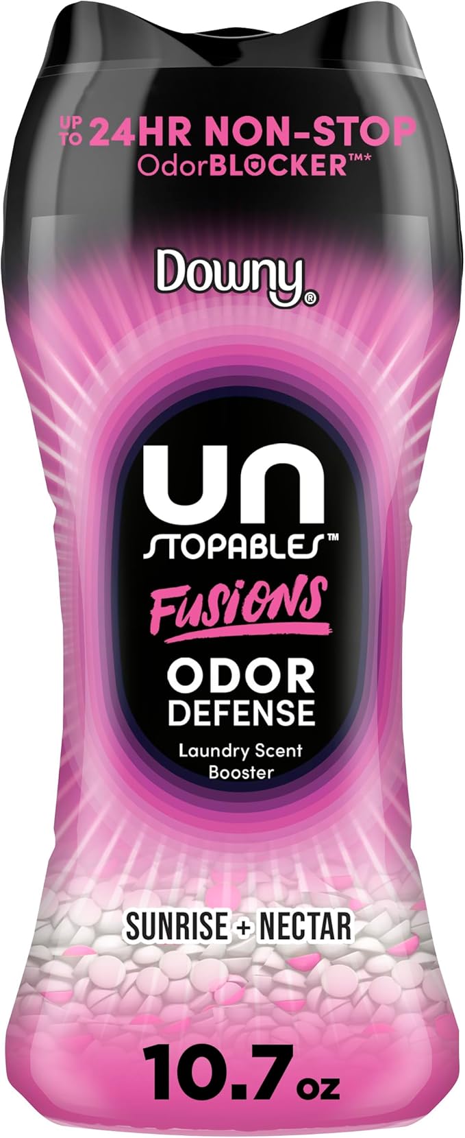Downy Unstopables Fusions Odor Defense In-Wash Laundry Scent Booster Beads, Sunrise + Nectar Scent, 10.7 OZ, 2-in-1 Laundry Beads for Odor Defense