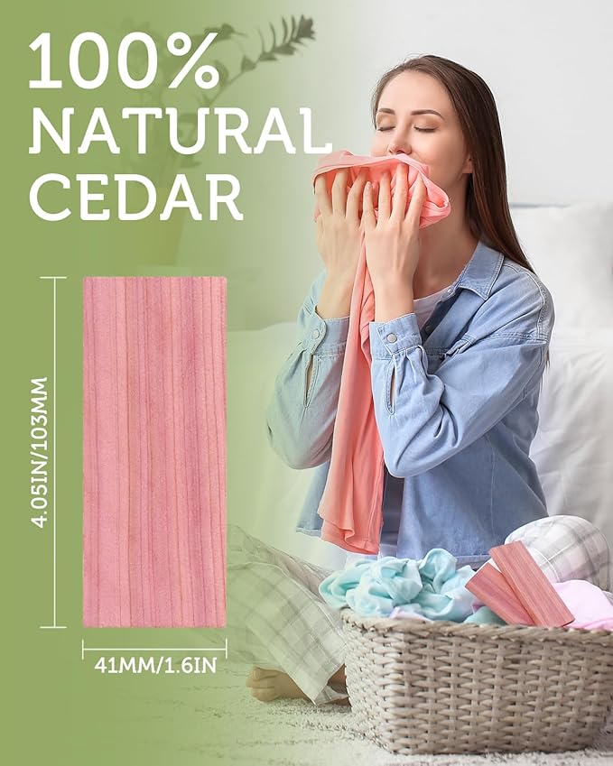 Aryiten Cedar Blocks for Clothes Storage, Aromatic Scent Cedar Wood Planks for Closets, Kitchen Storage and Drawers Freshener, 20 Pack