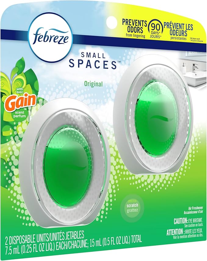 Febreze Odor-Eliminating Small Spaces Air Freshener, Gain Original Scent, 2 Count