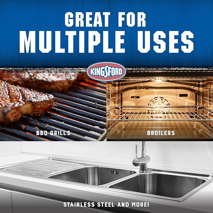 Kingsford Heavy Duty Foaming Grill Cleaner Spray, BBQ Degreaser for Charcoal & Gas Grills, Cuts Grease, Burnt-On Food & Grime, Easy Spray-On Foam for Grill Grates & Surfaces, Aerosol, 14.5 Oz - 2 Pack
