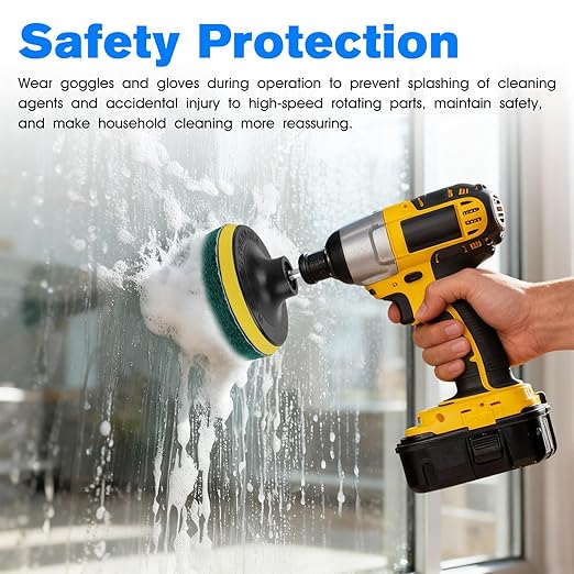 4-Inch Power Scrubber Pads Drill Attachment,Suitable for Kitchen and Bathroom Electric Diamond Brush Cleaning Kit, Including Such as Tiles, Bathtubs, Glass, Porcelain, Showers, Bathtubs and Sinks ﻿