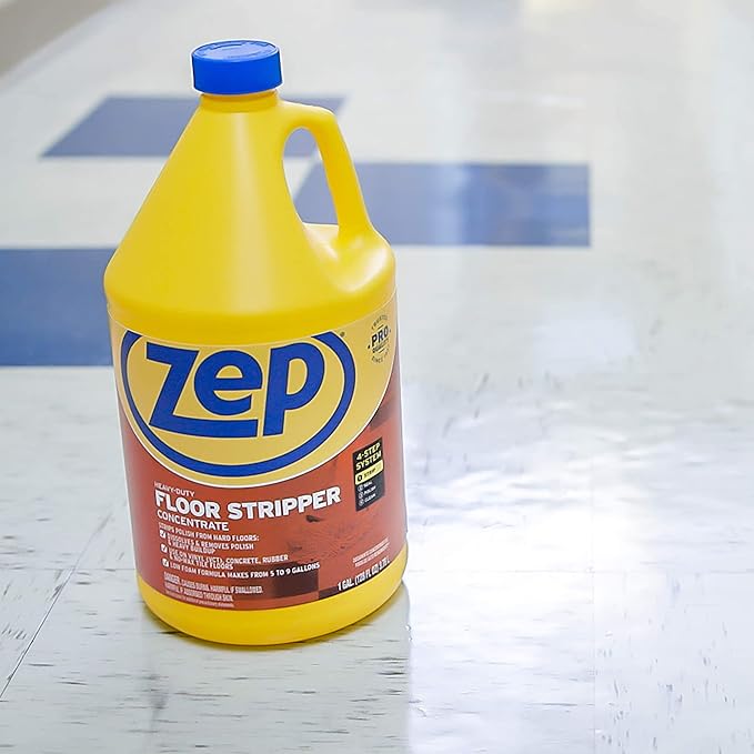 Zep Heavy-Duty Floor Stripper Concentrate - 1 Gallon (1 Unit) ZULFFS128 - Low Foaming, Deep Penetrating Floor Stripper, Removes Finish, Polish and Heavy Buildup