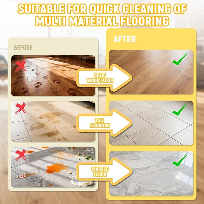 Floor Cleaning Solution Compatible with Roborock Robot Vacuum and Mop Cleaner (Qrevo/Q7/Q10/Saros 10R), Deep Clean For Multiple Hard Floor, Suitable for All Robot Vacuum With Mopping (Lemon)