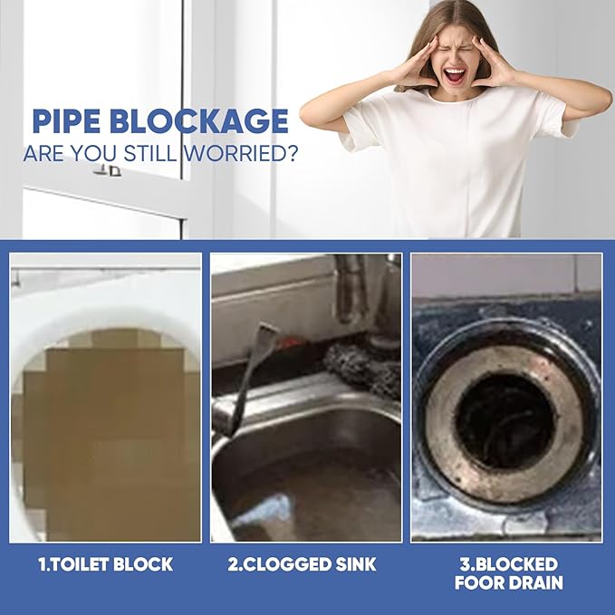 Sink & Drain Cleaner, Drain Cleaner Powder, 3.9 oz Bottle, Sewer Pipe Maintainer for Kitchen, Bathtub, Shower Drains (2Bottles)