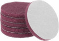 HARFINGTON 6pcs Scrubber Scouring Pads 500 Grits 4 Inch Drill Power Brush Hoop and Loop Surface Conditioning Disc Drill Scuffing Disc Scrub Pads for Home Kitchen Cleaning, Red