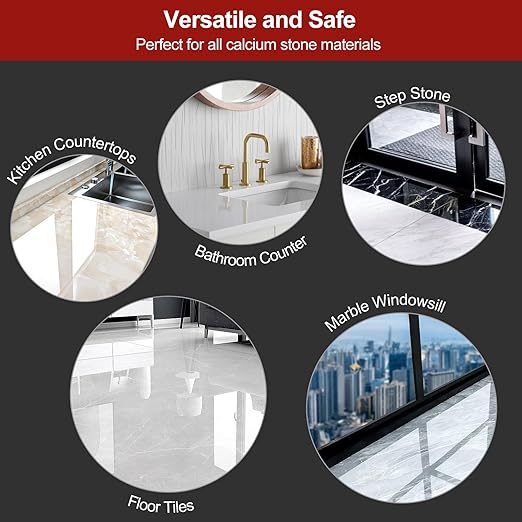 Marble Polishing Powder, Restore Shine, Remove Stains and Scratches, Suitable for Marble, Travertine, and Limestone, Perfect for Home and Commercial Use